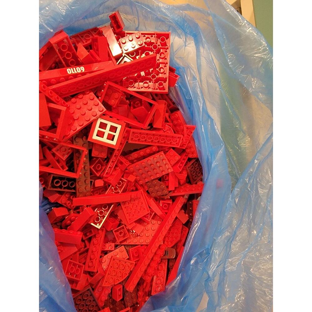 4 Lbs Red Legos Assorted Pieces